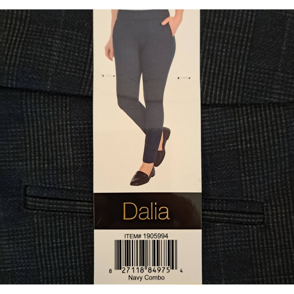 Dalia Leggings Womens Small Navy Plaid NWT Pull On Slim Fit Stretch 923-255-B12